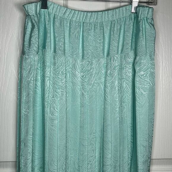In The Mood Skirt Blouse Set Sz 8 Mint Green Vintage Style Pleated Lace - Picture 11 of 13